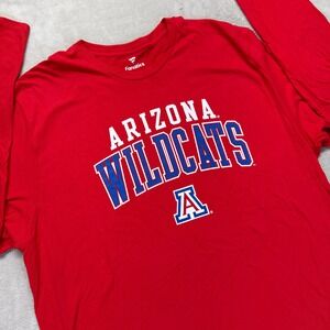 Arizona Wildcats Shirt Men's 2XL Fanatics NCAA Long Sleeve‎ T-Shirt Crewneck Red